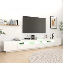 Mueble para TV con luces LED blanco 300x35x40 cm