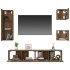 Set de muebles de TV 5 pzas madera contrachapada roble