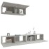 Set de muebles de TV 3 pzas madera contrachapada gris