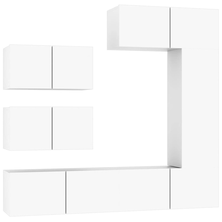 Set de muebles para TV 6 piezas madera contrachapada