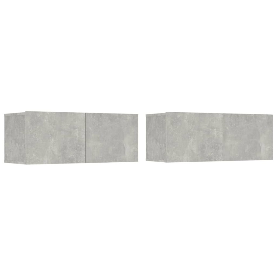 Set de muebles de TV 6 pzas madera contrachapada gris