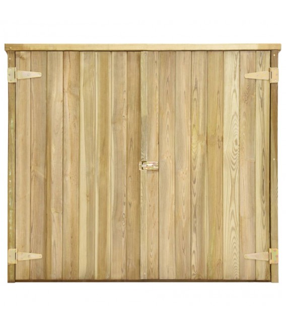 Caseta herramientas jardín madera pino impregnada 135x60x123 cm