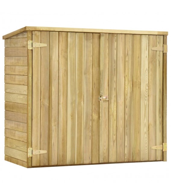 Caseta herramientas jardín madera pino impregnada 135x60x123 cm