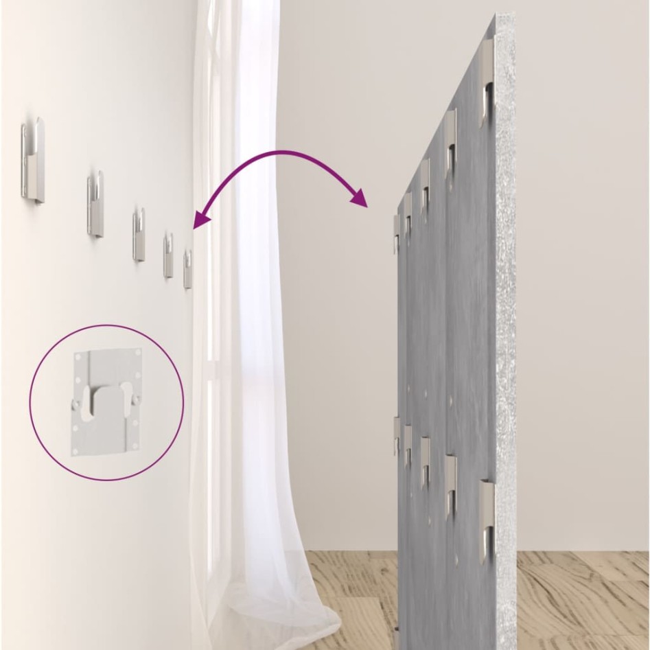 Cabecero de cama y mesitas madera contrachapada gris