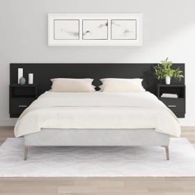 Cabecero de cama con mesitas madera contrachapada