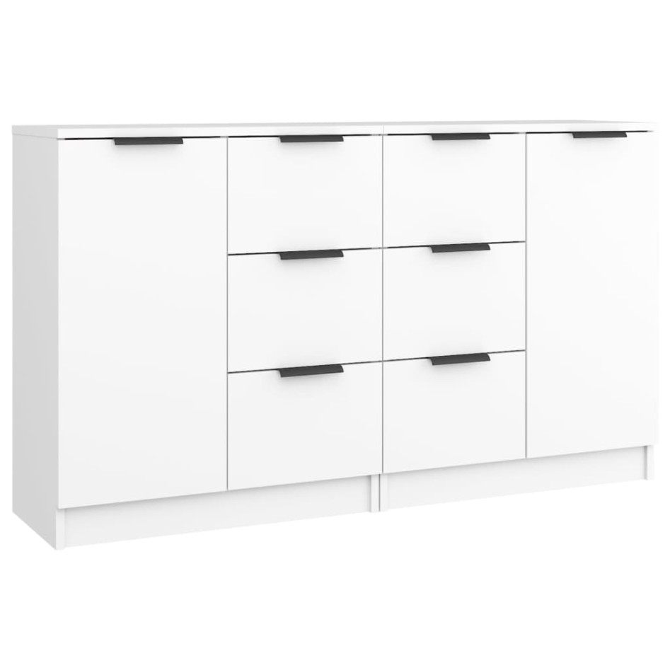 Aparadores 2 uds madera contrachapada blanco 60x30x70