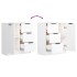 Aparadores 2 uds madera contrachapada blanco 60x30x70