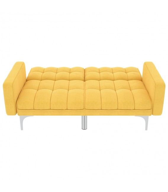 Sofá cama de tela amarillo