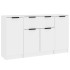 Aparadores 3 uds madera contrachapada blanco