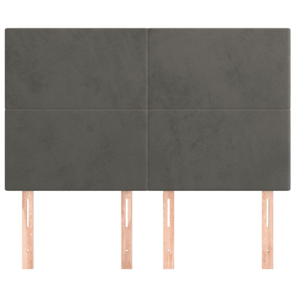 Cabeceros 4 unidades terciopelo gris oscuro 72x5x78/88