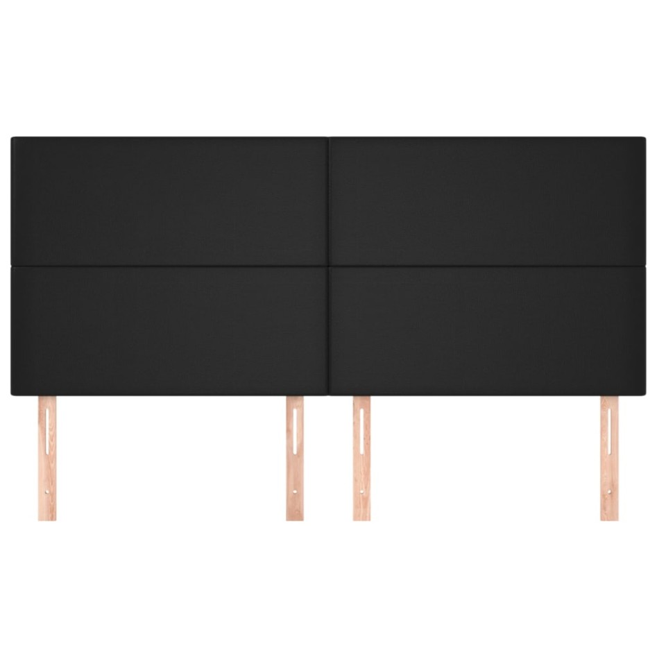 Cabeceros 4 unidades de cuero sintético negro 80x5x78/88