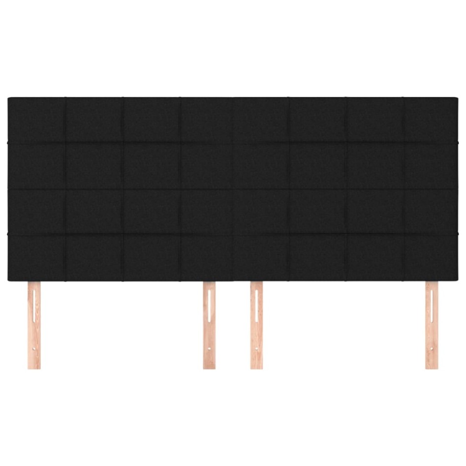 Cabeceros 4 unidades de tela negro 100x5x78/88