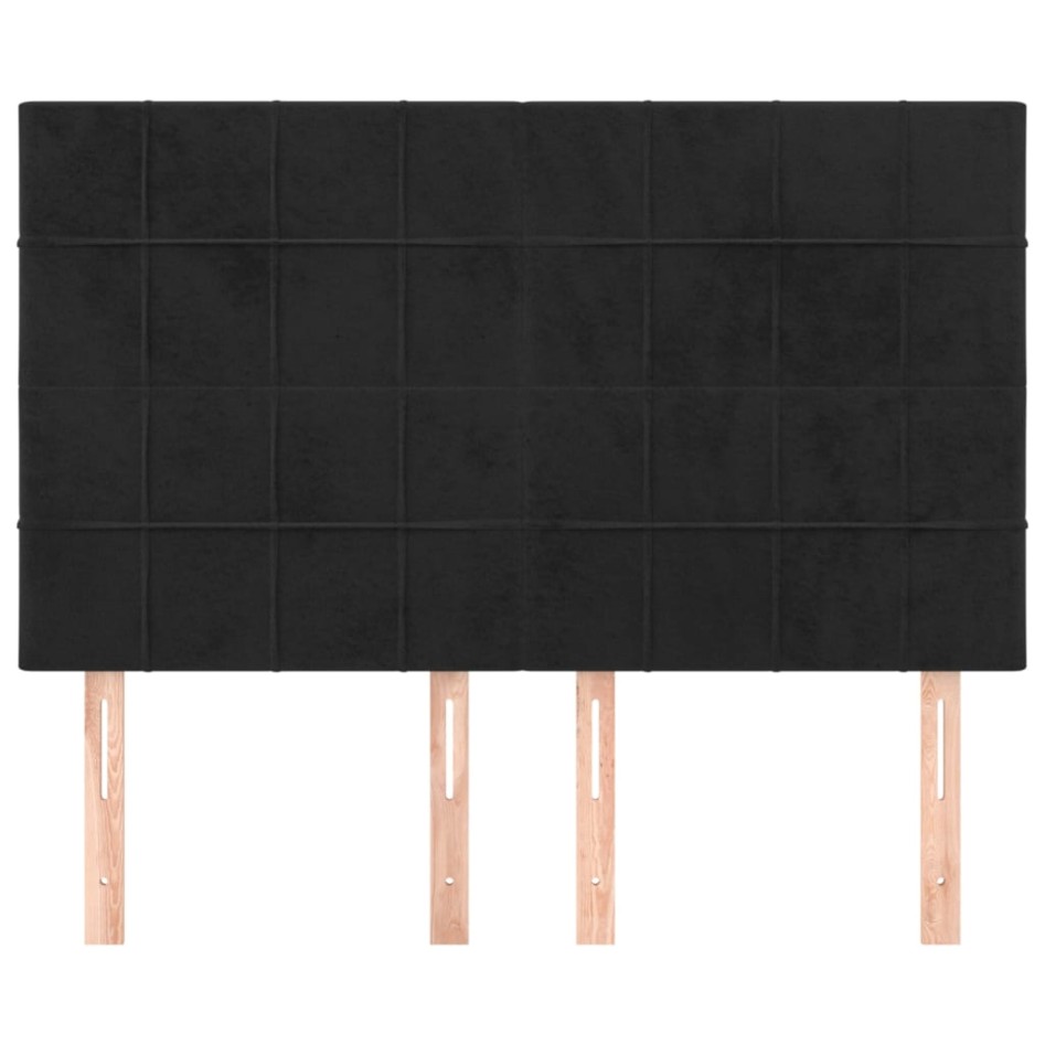 Cabeceros 4 unidades terciopelo negro 72x5x78/88