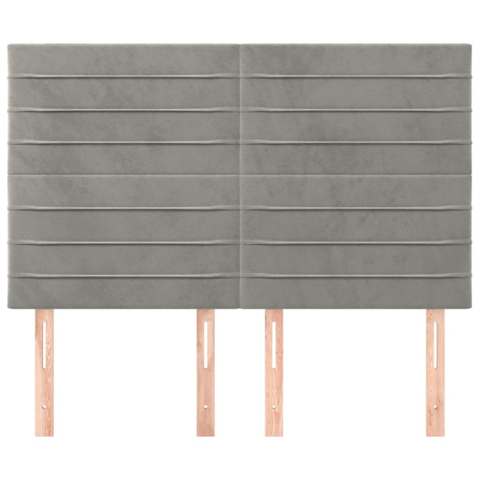 Cabeceros 4 unidades terciopelo gris claro 72x5x78/88