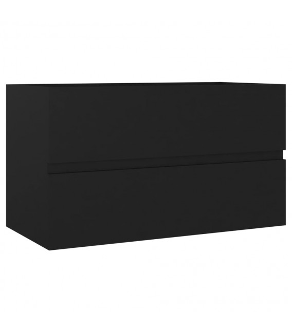 Armario para lavabo madera contrachapada negro 80x38,5x45 cm