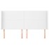 Cabecero con orejas de cuero sintético blanco 163x23x118/128