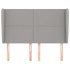 Cabecero con orejas de tela gris claro 147x23x118/128