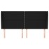 Cabecero con orejas de tela negro 203x23x118/128
