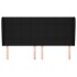 Cabecero con orejas de tela negro 183x23x118/128