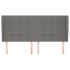 Cabecero con orejas de tela gris oscuro 203x23x118/128