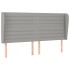 Cabecero con orejas de tela gris claro 183x23x118/128
