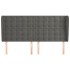 Cabecero con orejas de terciopelo gris oscuro 203x23x118/128
