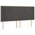 Cabecero con orejas de terciopelo gris oscuro 163x16x118/128