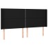 Cabecero con orejas de tela negro 203x16x118/128