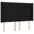 Cabecero con orejas de tela negro 147x16x118/128