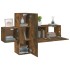 Set de muebles de TV 3 pzas madera contrachapada roble
