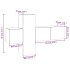 Set de muebles de TV 3 pzas madera contrachapada roble
