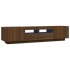 Set muebles TV con LED 2 pzas madera contrachapada roble
