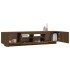 Set muebles TV con LED 2 pzas madera contrachapada roble