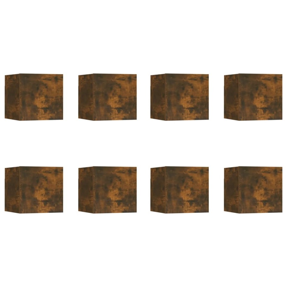 Muebles para TV de pared 8 uds roble ahumado 30,5x30x30