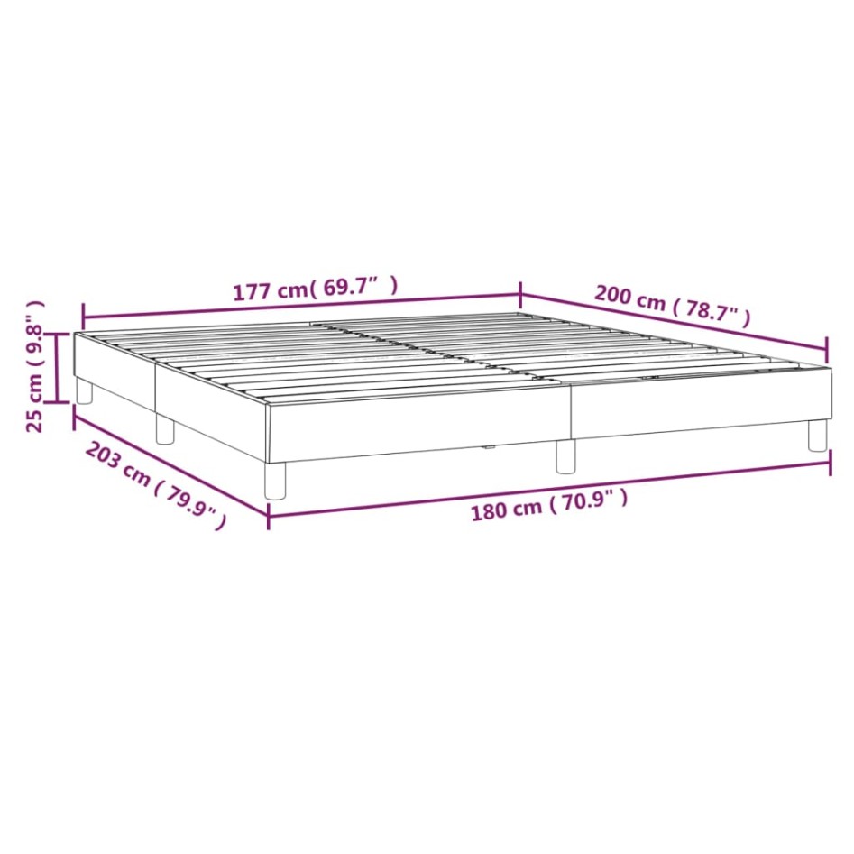 Estructura de cama box spring tela negro 180x200