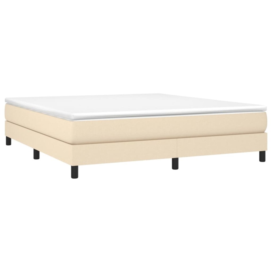Estructura de cama box spring tela color crema 160x200