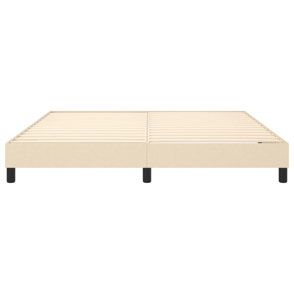 Estructura de cama box spring tela color crema 160x200