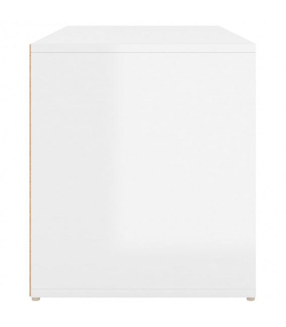 Banco de pasillo de aglomerado blanco brillante 80x40x45 cm