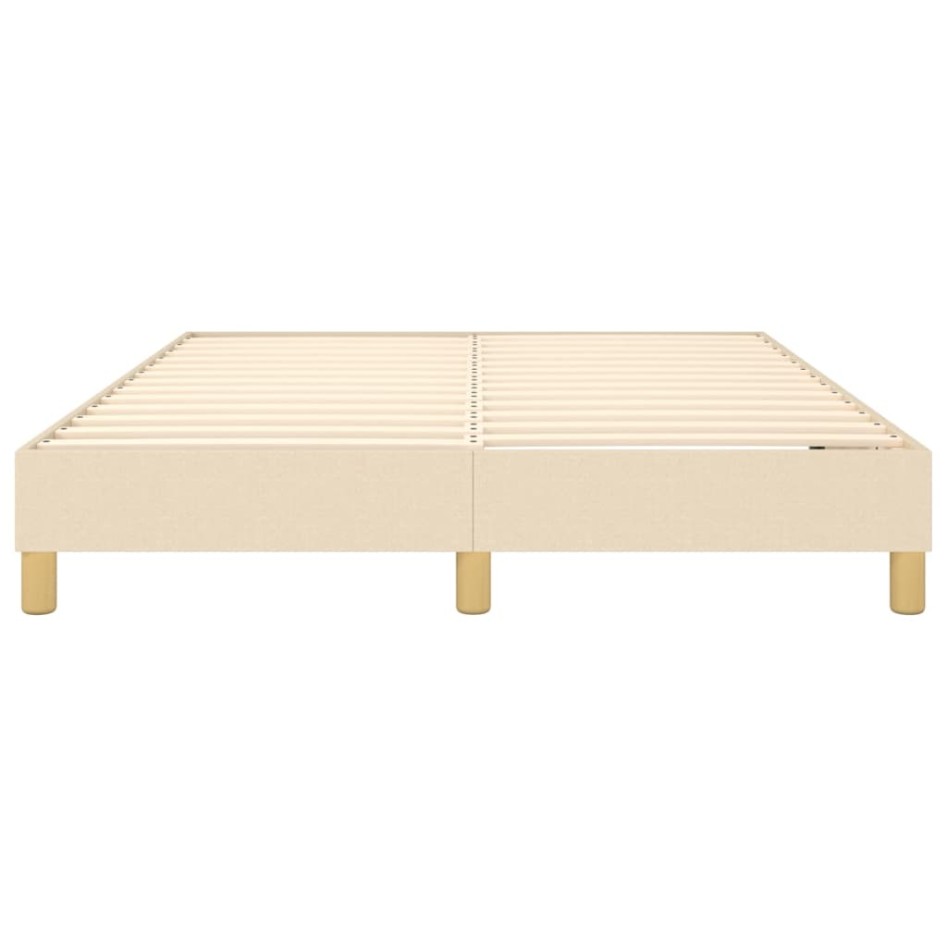 Estructura de cama box spring tela color crema 140x190