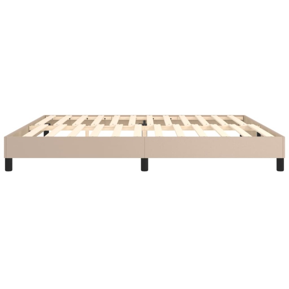Estructura cama box spring cuero sintético capuchino 200x200