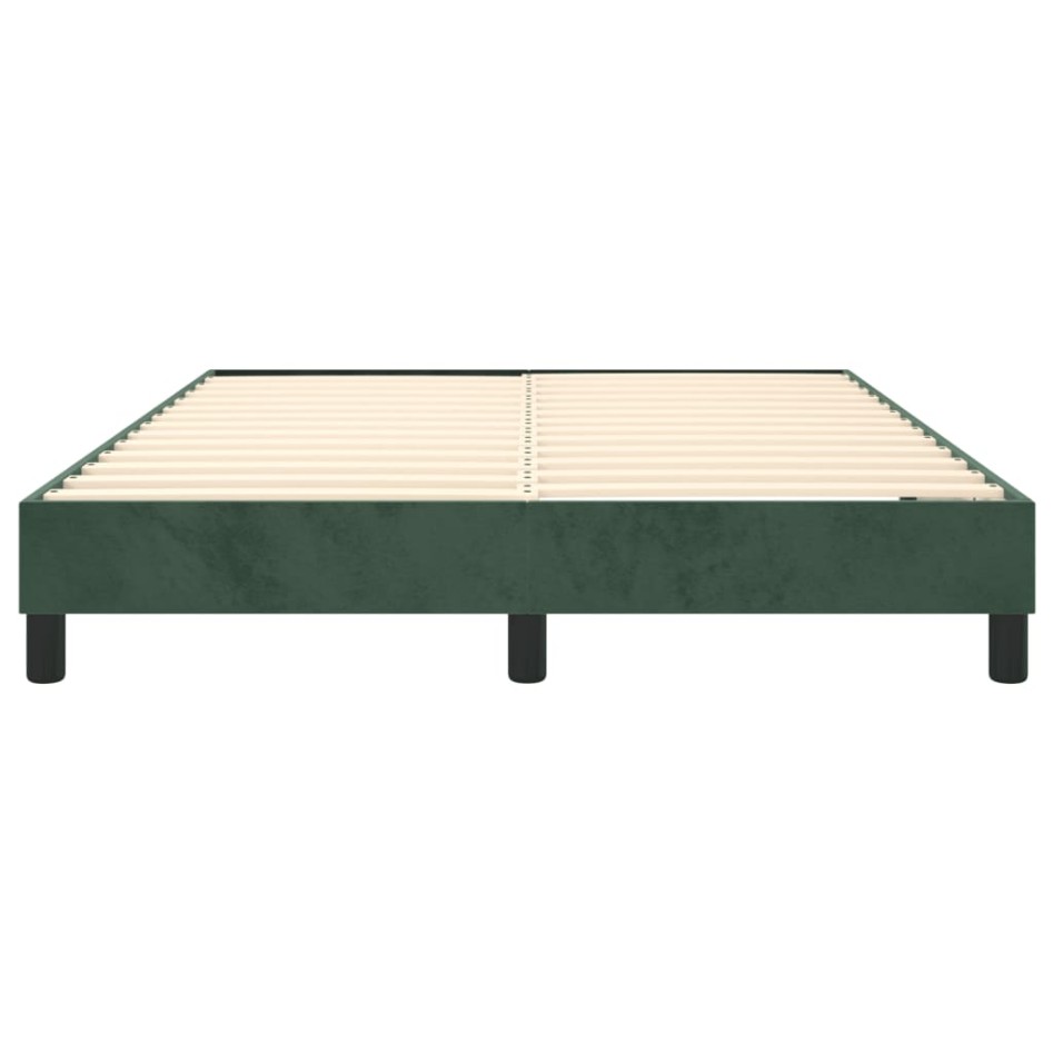Estructura de cama box spring terciopelo verde oscuro