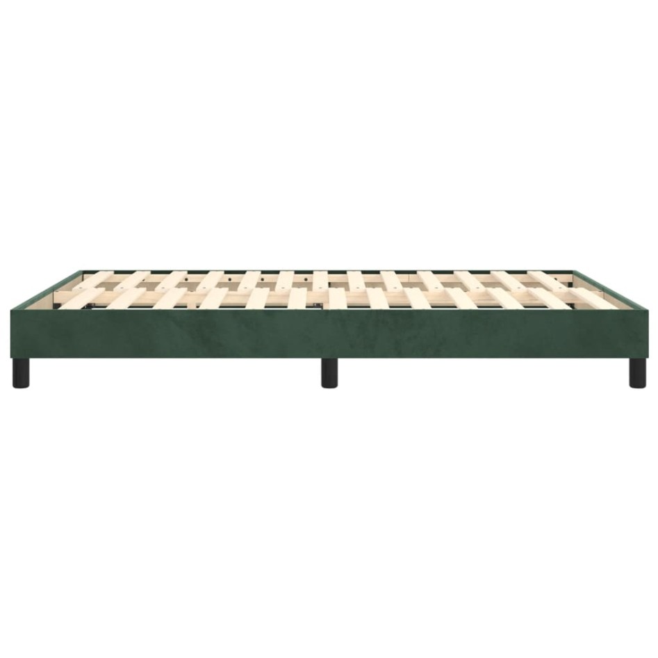 Estructura de cama box spring terciopelo verde oscuro