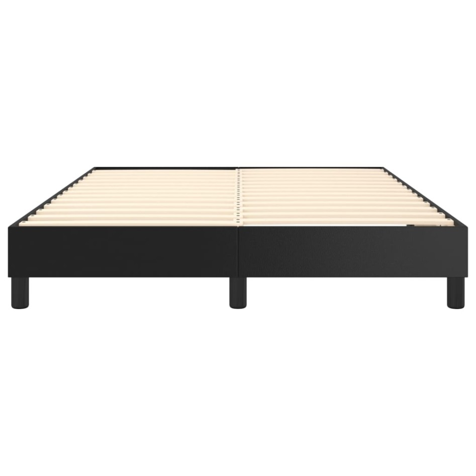 Estructura de cama box spring cuero sintético negro 140x200