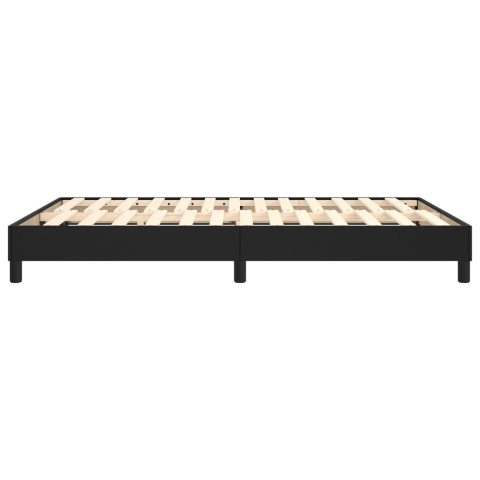 Estructura de cama box spring cuero sintético negro 140x200