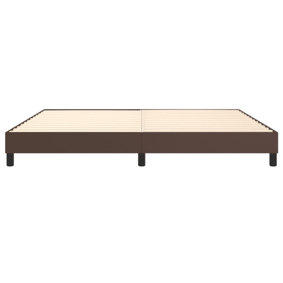 Estructura de cama box spring cuero sintético marrón 200x200