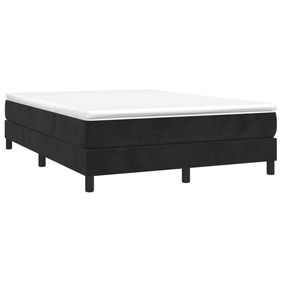 Estructura de cama box spring terciopelo negro 140x190