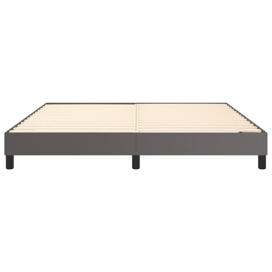 Estructura de cama box spring cuero sintético gris 180x200