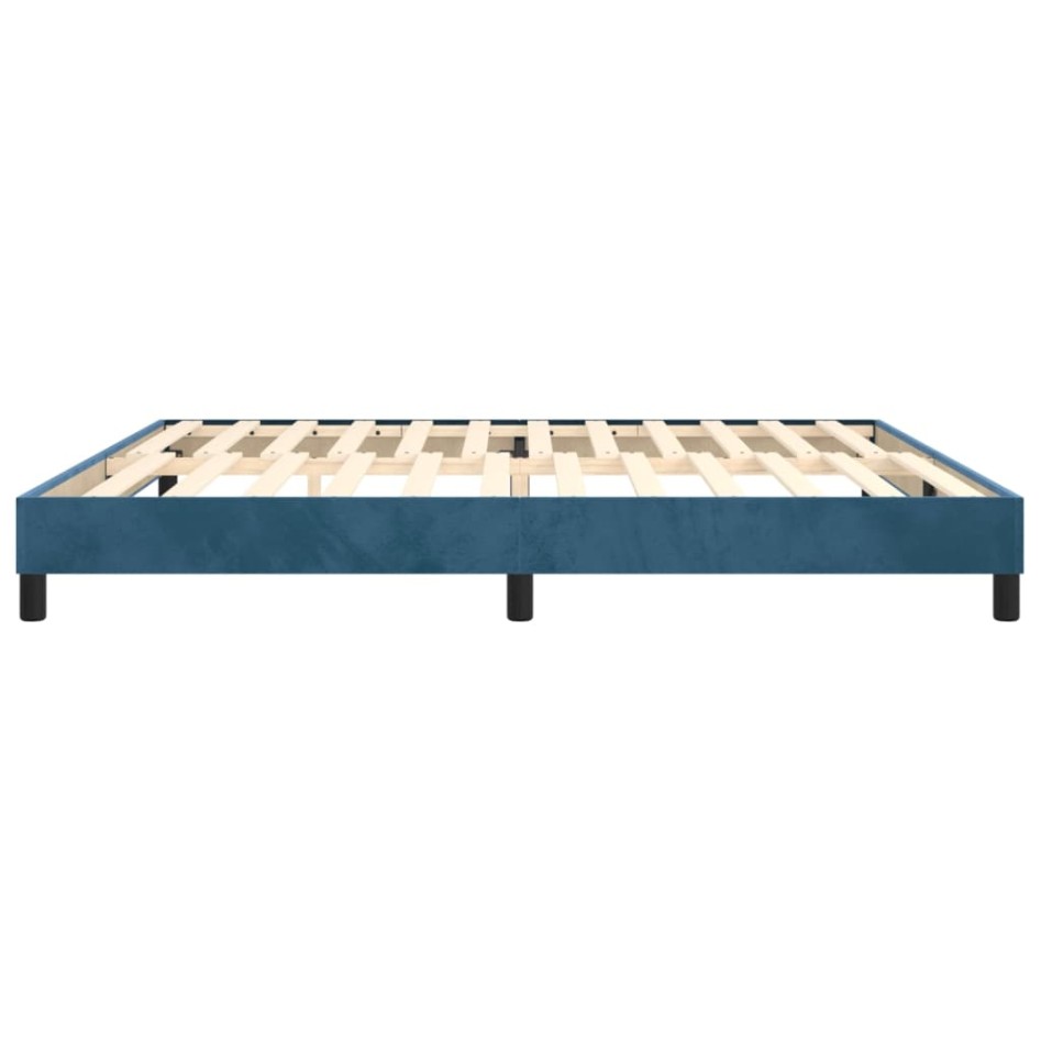 Estructura de cama box spring terciopelo azul oscuro 200x200