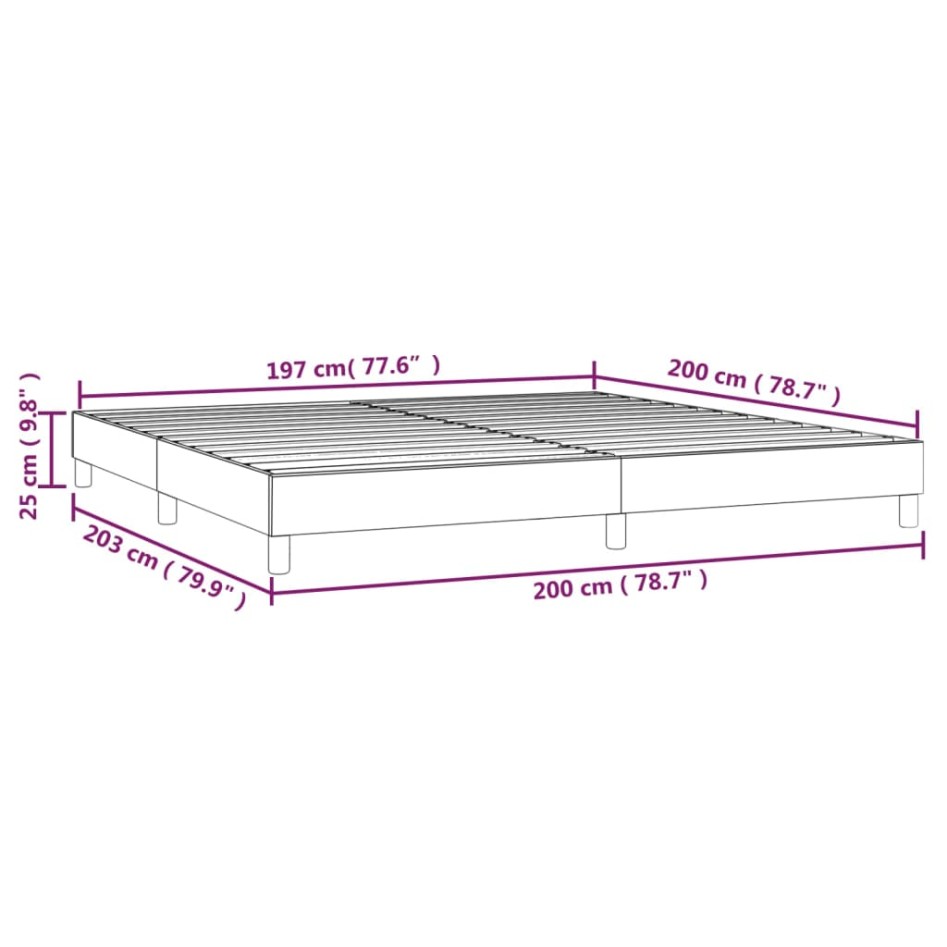Estructura de cama box spring terciopelo azul oscuro 200x200