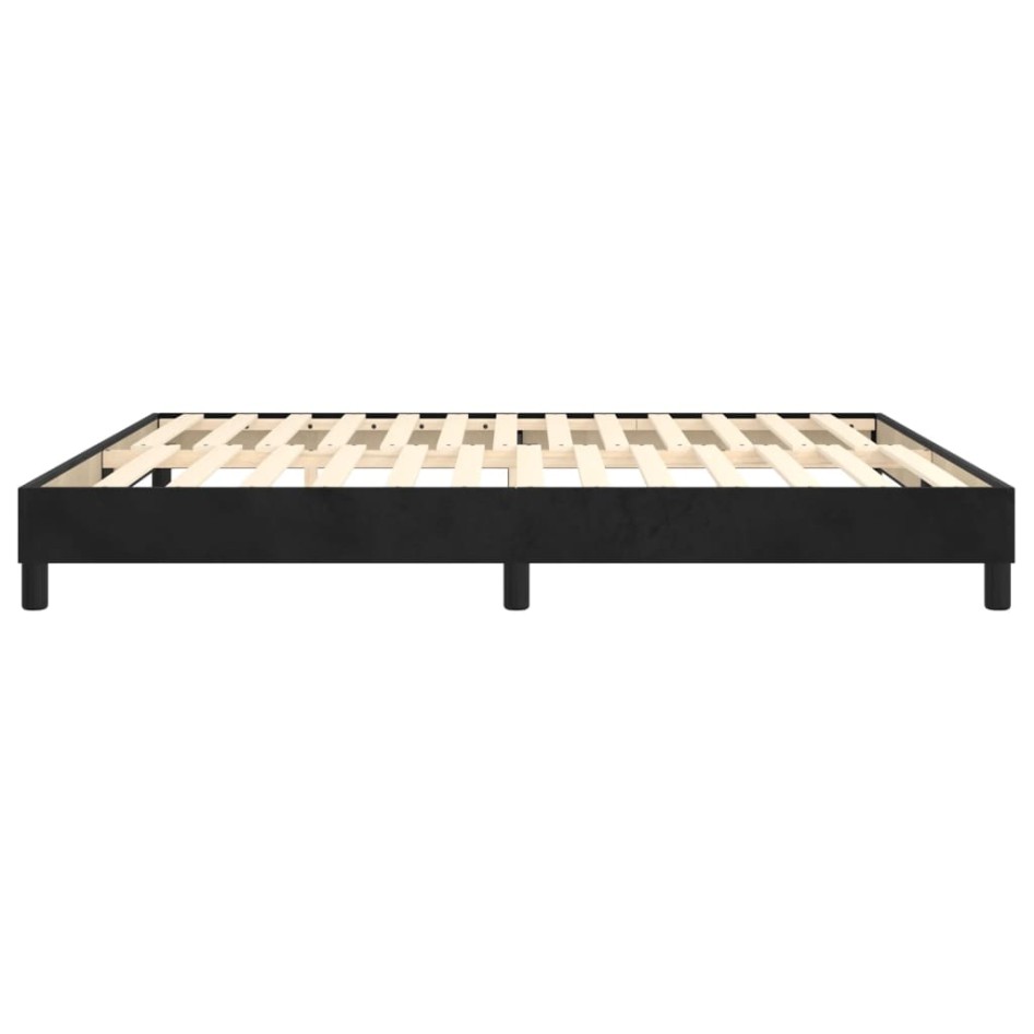 Estructura de cama box spring terciopelo negro 160x200